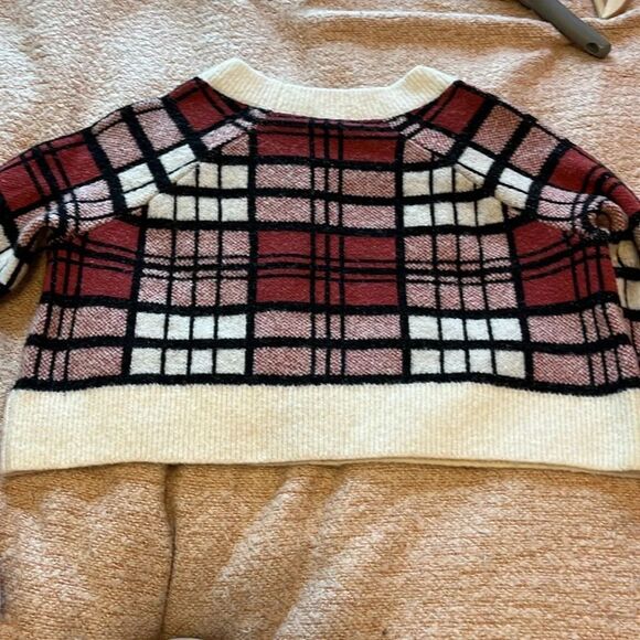Altar'd State Red and White Plaid Sweater - Picture 7 of 9